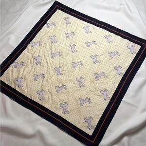 Cabi Elegant Cream and Navy Horse Print Scarf
